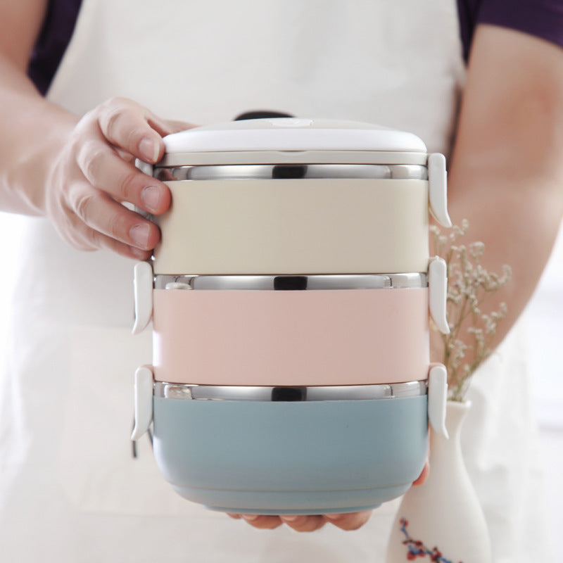 Cute Stainless Steel Insulated Lunch Box With Multi-layer Detachable