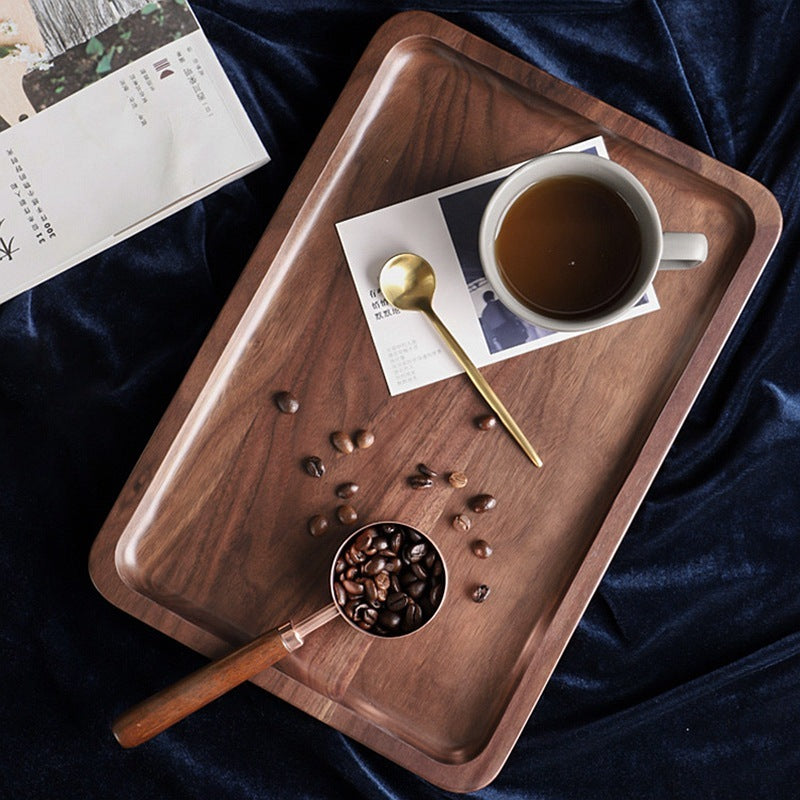 Walnut rectangular tray tray tea tray dessert