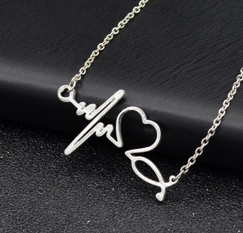 Heartbeat Necklace Women Love Heart Necklaces