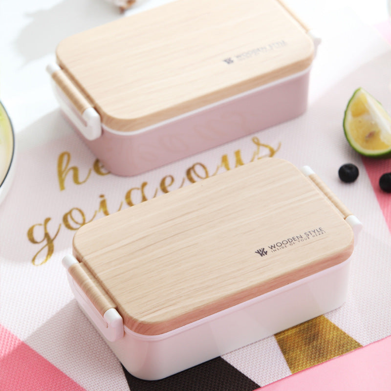 Rectangular wooden lunch box student lunch box