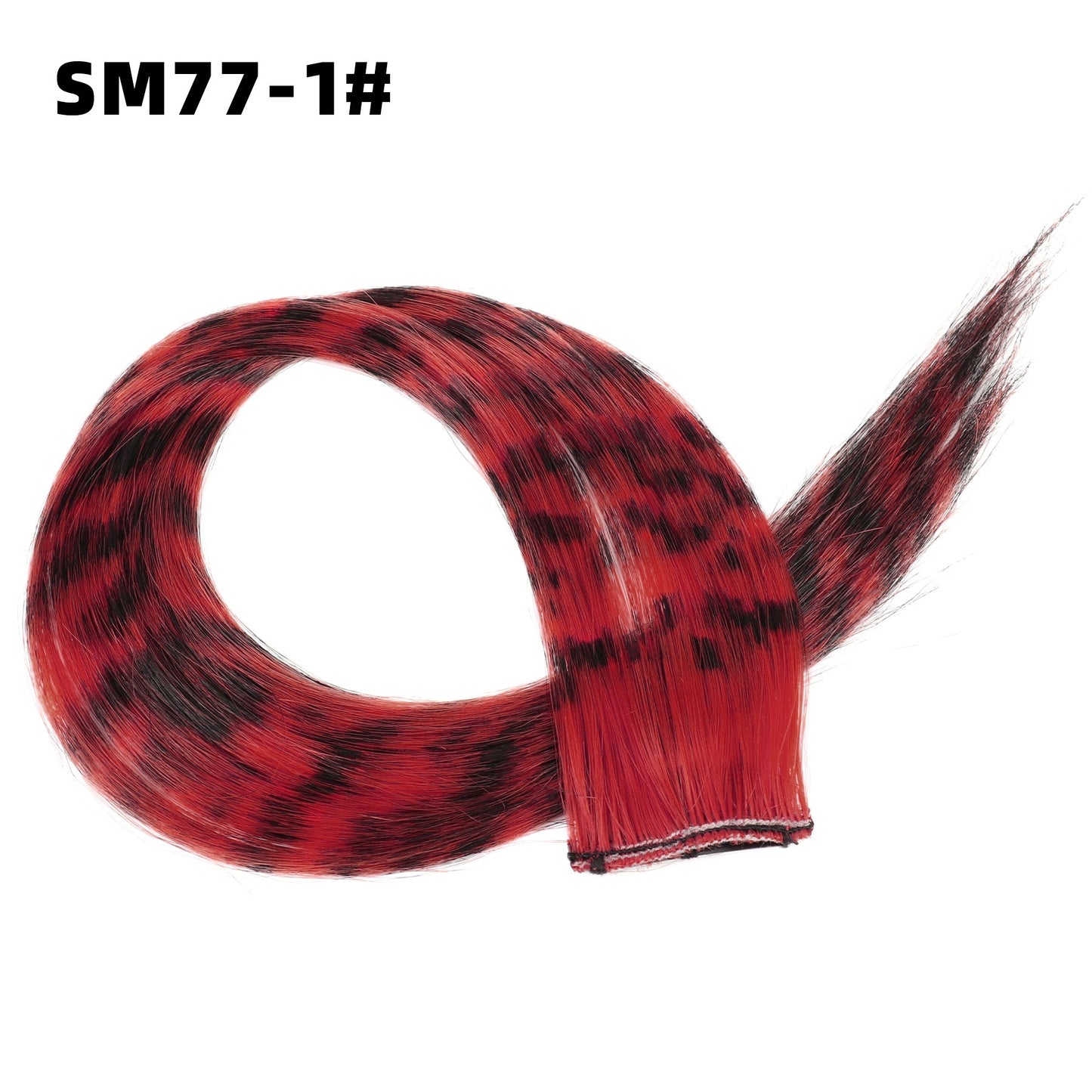 Seamless Hair Extension Leopard Print Color Thread Hanging Ear Color Feather Hair Wig