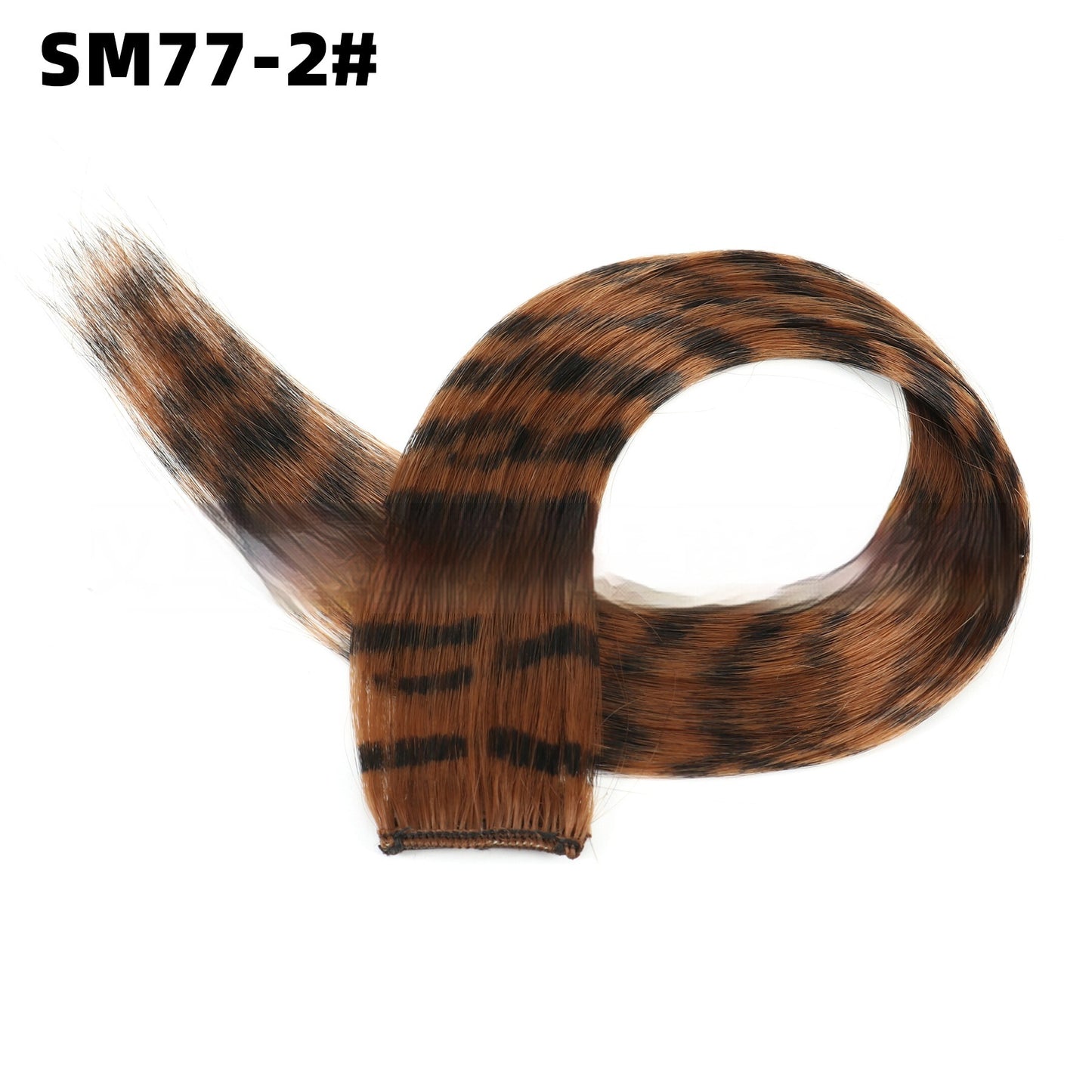 Seamless Hair Extension Leopard Print Color Thread Hanging Ear Color Feather Hair Wig