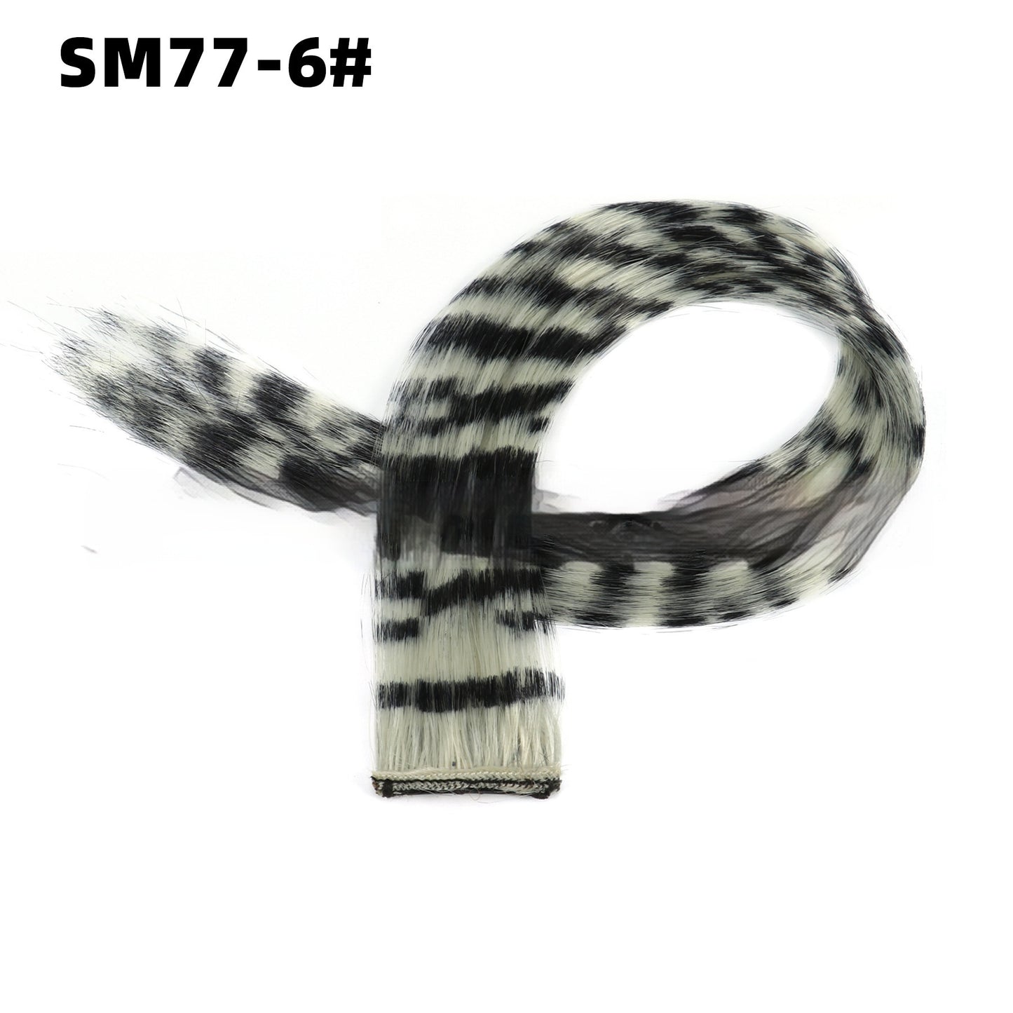 Seamless Hair Extension Leopard Print Color Thread Hanging Ear Color Feather Hair Wig