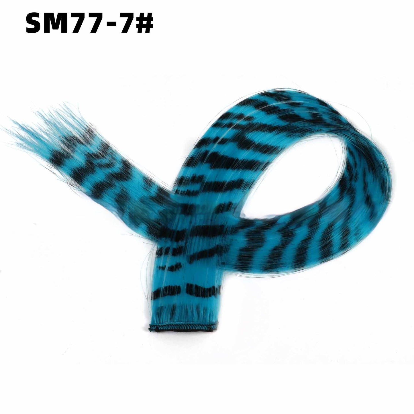 Seamless Hair Extension Leopard Print Color Thread Hanging Ear Color Feather Hair Wig